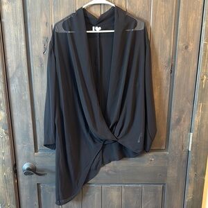Elegant Black Women's Drape Top